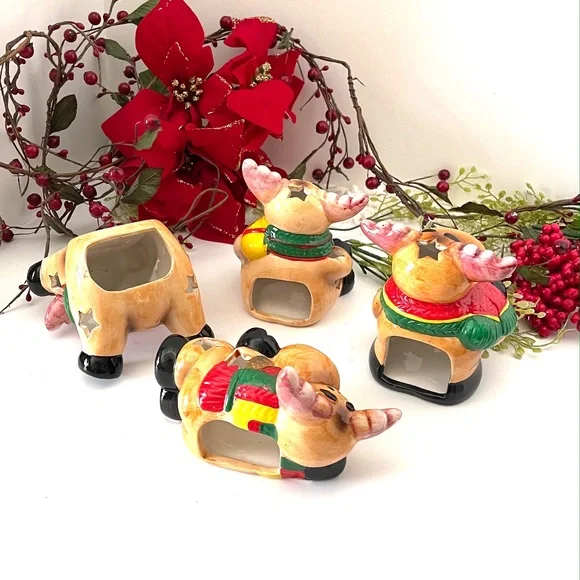 Moose Family Tea light set of 4. - Picture 3 of 7